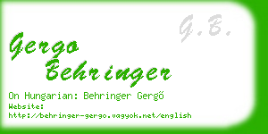 gergo behringer business card